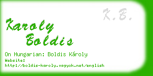 karoly boldis business card